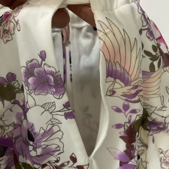 Torrid Womens Halter Keyhole Neck Floral Midi Chiffon Dress Romantic Sz 0 - Picture 3 of 9